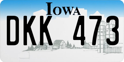 IA license plate DKK473