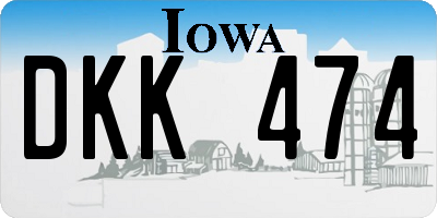 IA license plate DKK474
