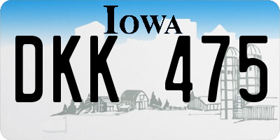 IA license plate DKK475
