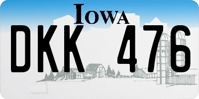 IA license plate DKK476