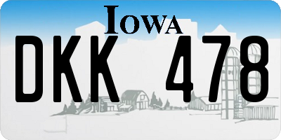 IA license plate DKK478