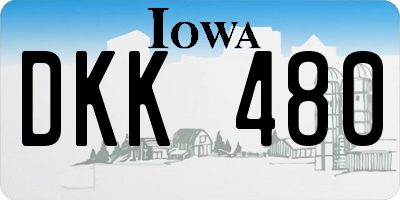 IA license plate DKK480