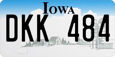 IA license plate DKK484