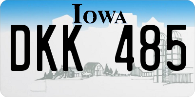 IA license plate DKK485
