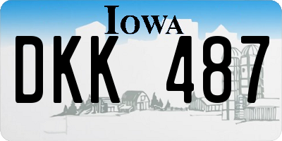 IA license plate DKK487