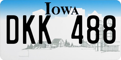 IA license plate DKK488