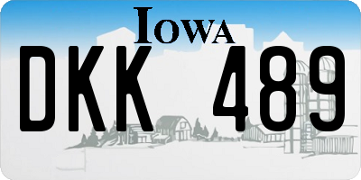 IA license plate DKK489