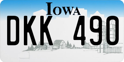 IA license plate DKK490