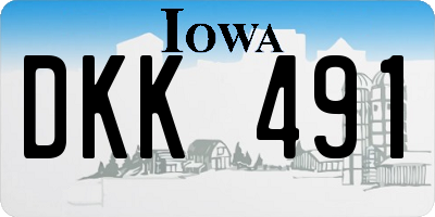 IA license plate DKK491
