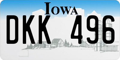 IA license plate DKK496