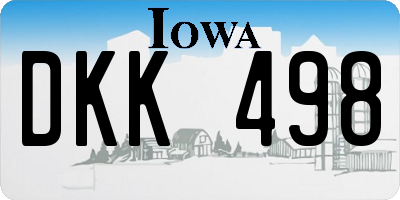 IA license plate DKK498