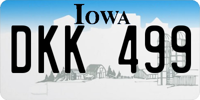 IA license plate DKK499