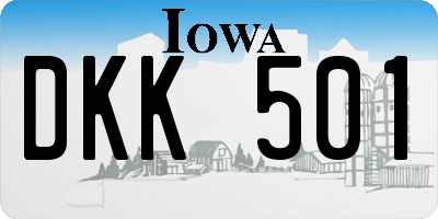 IA license plate DKK501