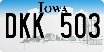 IA license plate DKK503