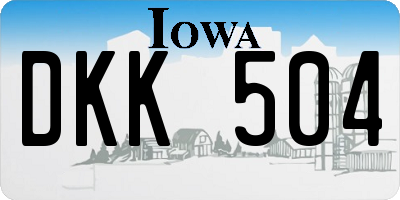 IA license plate DKK504