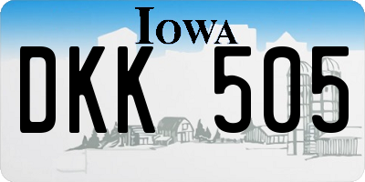 IA license plate DKK505