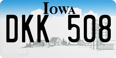 IA license plate DKK508