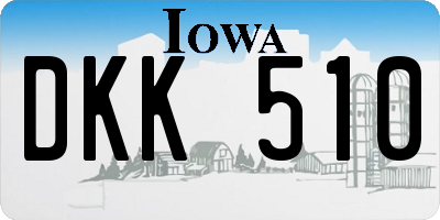IA license plate DKK510