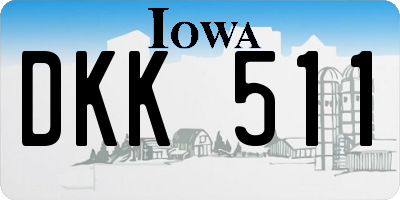 IA license plate DKK511