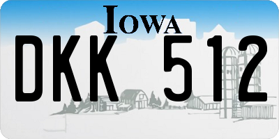 IA license plate DKK512