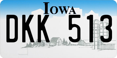IA license plate DKK513