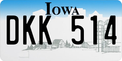 IA license plate DKK514
