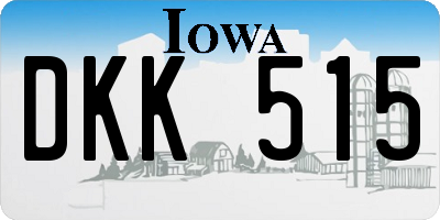 IA license plate DKK515