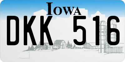 IA license plate DKK516