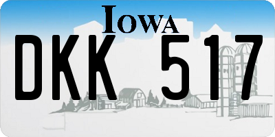 IA license plate DKK517