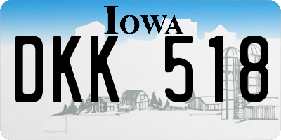 IA license plate DKK518
