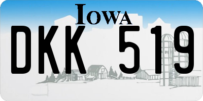 IA license plate DKK519