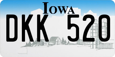 IA license plate DKK520
