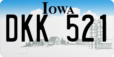 IA license plate DKK521