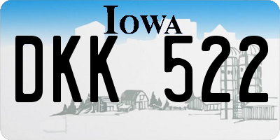 IA license plate DKK522