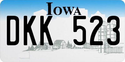 IA license plate DKK523