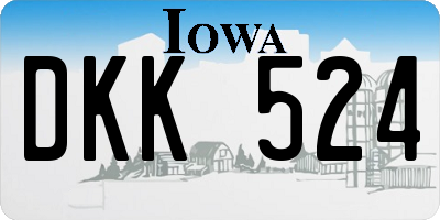 IA license plate DKK524
