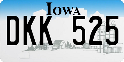 IA license plate DKK525