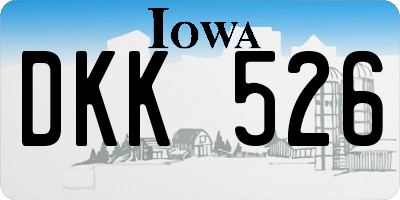 IA license plate DKK526