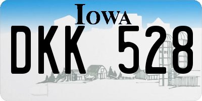 IA license plate DKK528