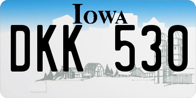 IA license plate DKK530