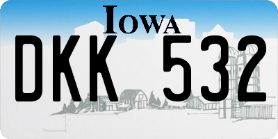 IA license plate DKK532