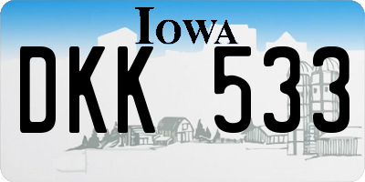 IA license plate DKK533