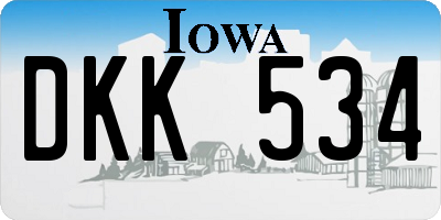 IA license plate DKK534