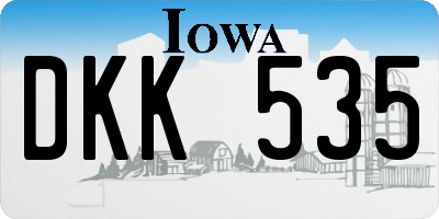 IA license plate DKK535