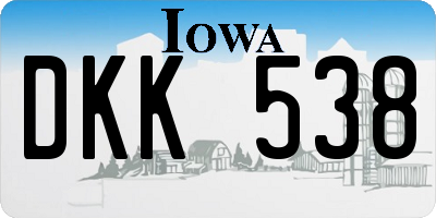 IA license plate DKK538