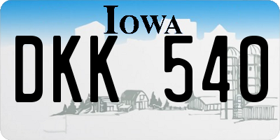 IA license plate DKK540