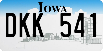 IA license plate DKK541