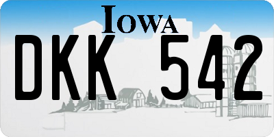 IA license plate DKK542