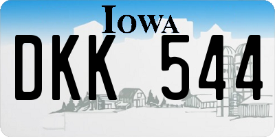 IA license plate DKK544
