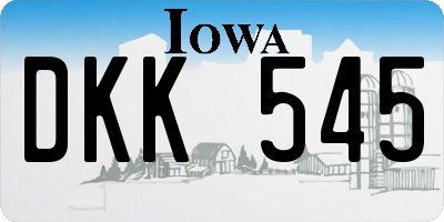 IA license plate DKK545